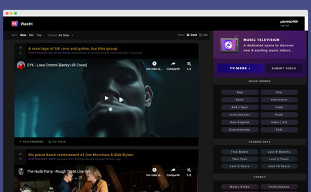 Esta web combina el estilo de Reddit con el MTV de antaño para descubrir nueva música viendo vídeos