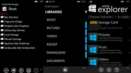 Tres exploradores de archivos para Windows Phone 8.1
