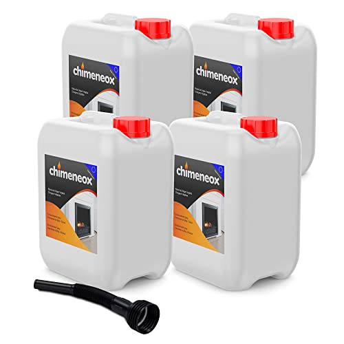 20 litros Bioetanol para chimeneas de bioetanol | Entrega rápida | 4 x 5 litros en Garrafa con Embudo