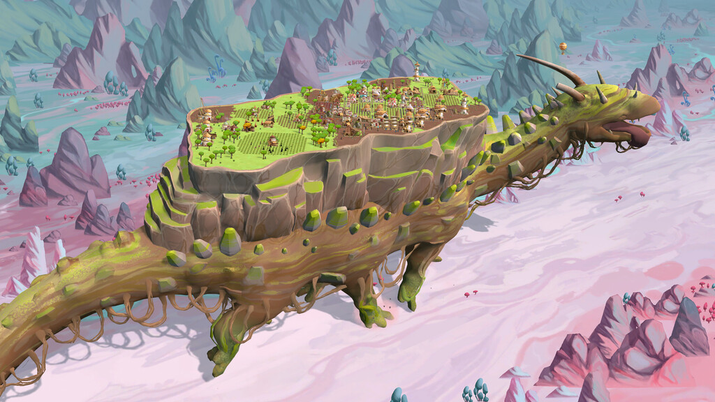 Studio Ghibli hubiese firmado este juego de construcción: haz prosperar un pueblo a lomos de una criatura gigante Studio Ghibli hubiese firmado este juego de construcción: haz prosperar un pueblo a lomos de una criatura gigante