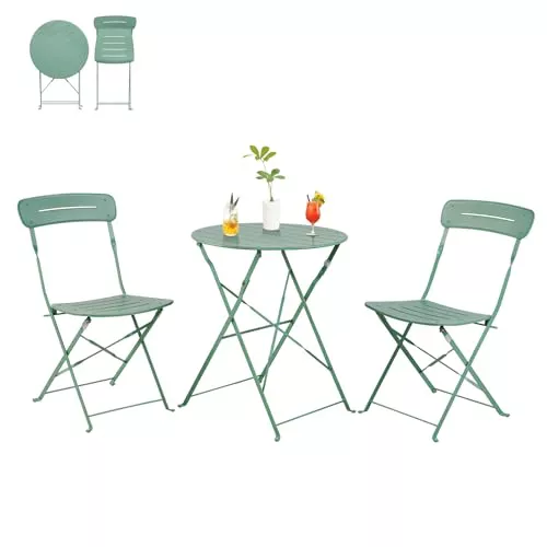 Grand patio n - Juego de 2 muebles de jardín, mesa y sillas de bistró para exteriores