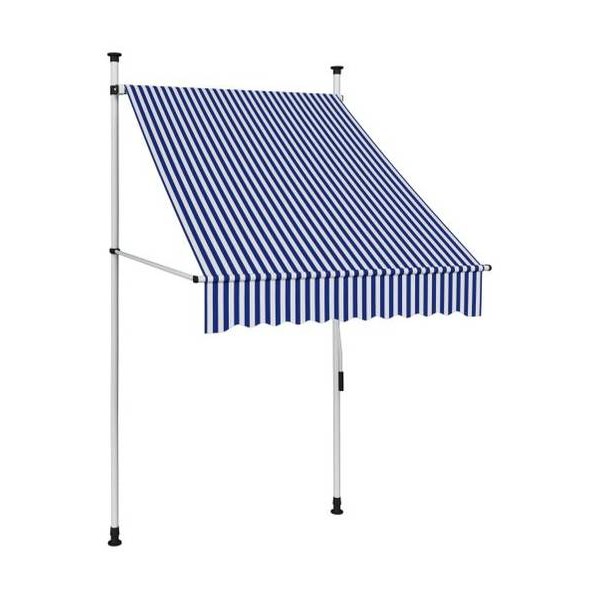 Toldo Manual Retráctil 100 Cm Azul Y Blanco A Rayas Vidaxl

