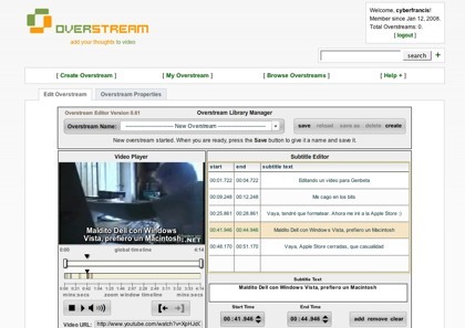 OverStream, añadiendo subtítulos a los vídeos