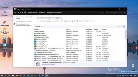 La última Build de Windows 10 entierra un poco más al "Panel de Control" al derivar la ejecución del desinstalador de programas