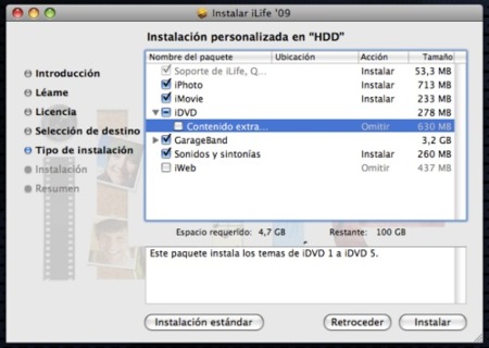 Añade temas de versiones anteriores de iDVD a iLife´09