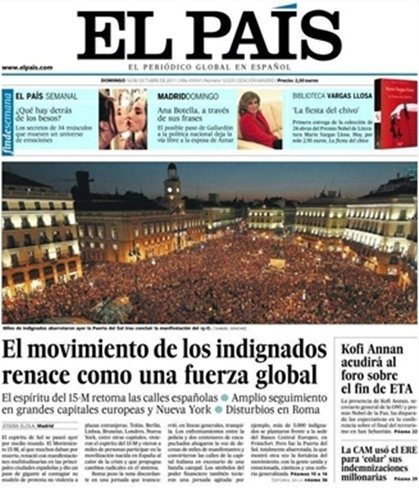 Ecos del #15O y alguna portada incendiaria