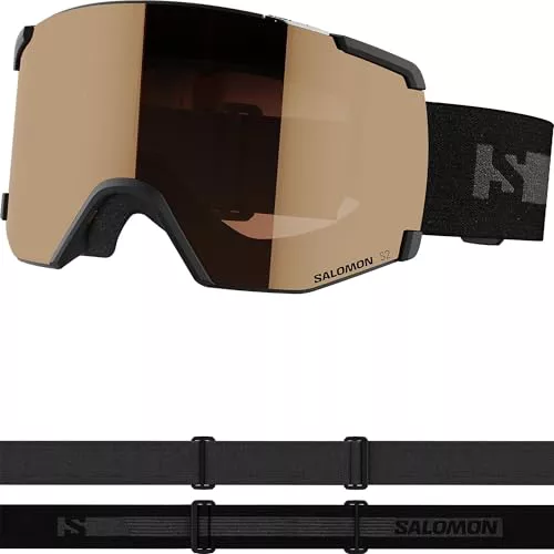 Salomon S/View Access Gafas de Esquí Snowboard para Unisexo Máscara de Snowboard, Deportes de invierno, Reduce Deslumbramientos, Ventilación ada, Negro/Naranja, Talla Unica