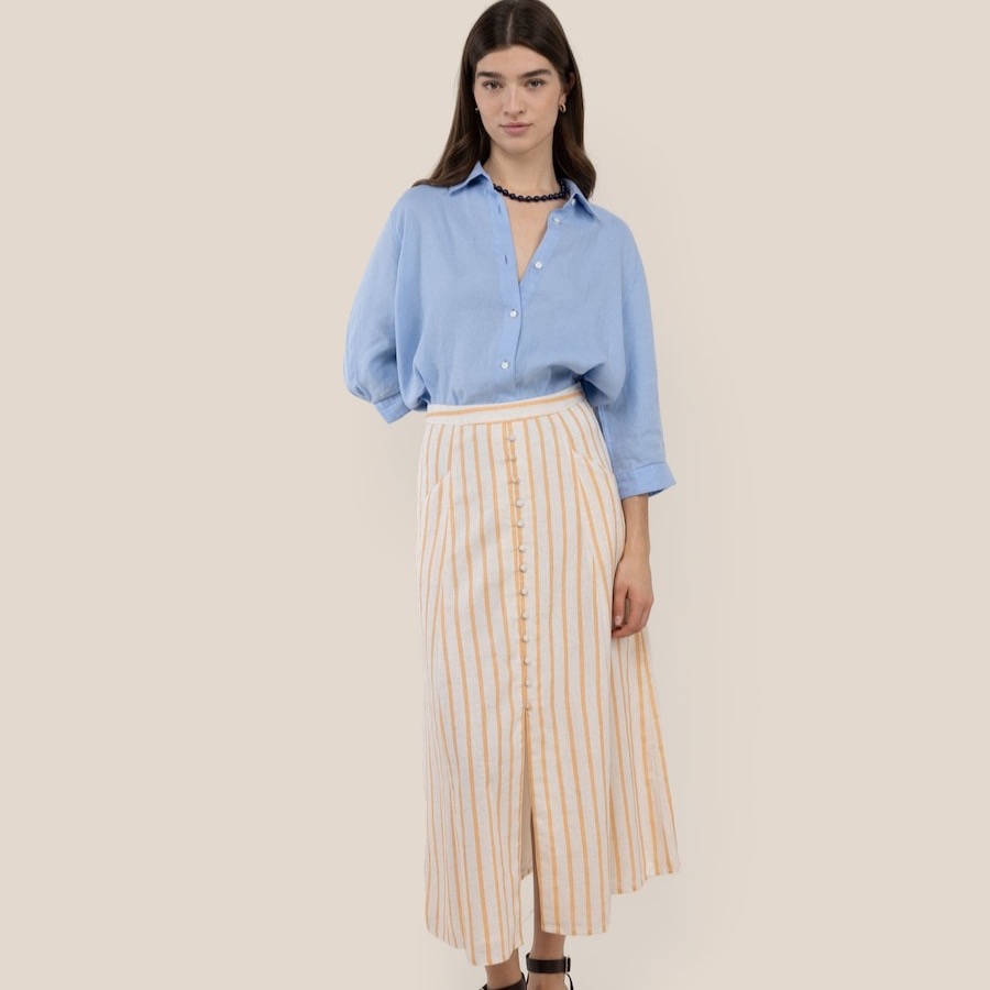 Falda midi rayas El Ganso