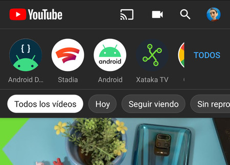 YouTube para Android comienza a activar nuevos filtros en la sección de suscripciones