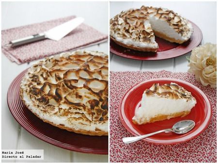 Tarta de pomelo rosa con merengue de brandy. Receta