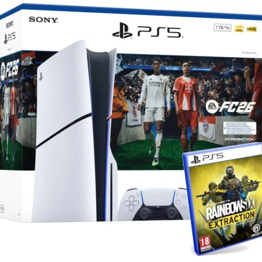 Sony PlayStation 5 Slim + EA FC 26 (Descargable) +  Tom Clancy's Rainbow Six: Extraction