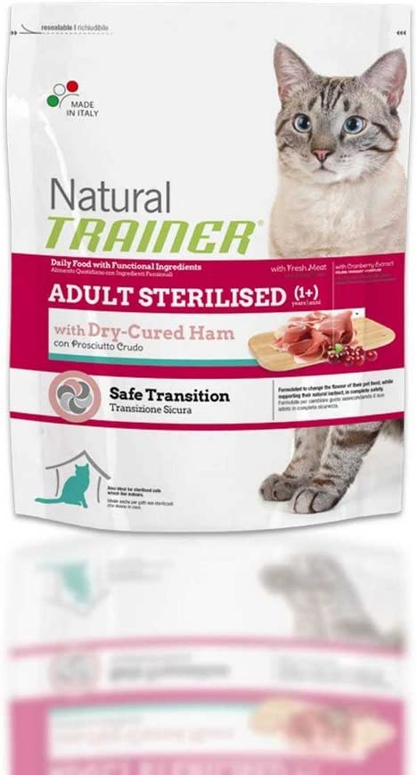Natural Trainer Trainer Natural con jamón esterilizado, 1,5 kg, pienso seco para Gato
