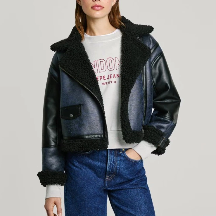 Pepe Jeans Chaqueta de mujer doble cara piel de oveja