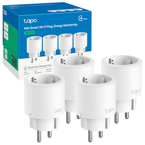 Tapo P115 (4 paquetes) – Mini enchufe inteligente Wi-Fi con monitoreo de energía