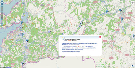 Mapa incidencias de la DGT