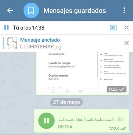 Telegram には、音声メッセージの 2 倍速再生が標準で含まれています。今のところ、WhatsApp はそうではありません。