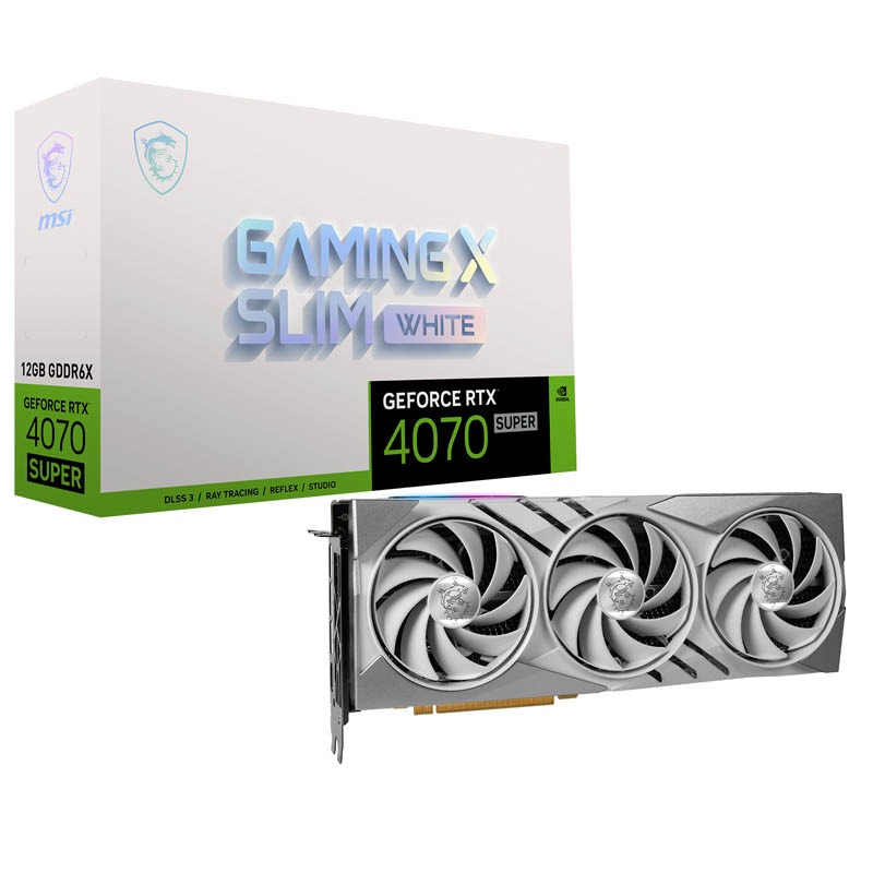 Tarjeta Gráfica MSI GeForce RTX 4070 SUPER GAMING X SLIM WHITE 12GB GDDR6X DLSS3
