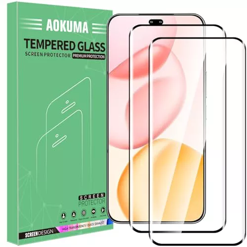 AOKUMA 3D Protector de Pantalla para Honor 400 Pro, [2 Unidades] 3D Cristal Templado para Honor 400 Pro Fácil Instalación, Sin Burbujas, Alta Definicion, 9H Dureza, Anti-Arañazos