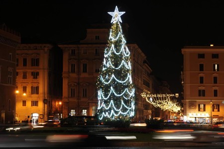 Arbol Navidad Luces Roma