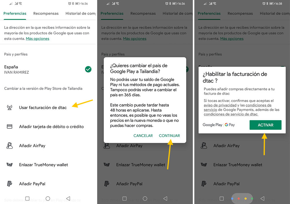 Cómo cambiar el país de Google Play