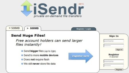 iSendr se actualiza, menos tecnología Flash y archivos de hasta 2 Gigas