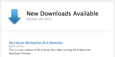 Apple lanza la versión Golden Master de OS X Server para Mavericks