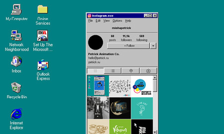 Así sería Instagram si hubiese existido en la era de Windows 95