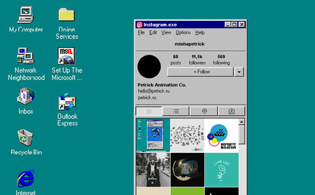 Así sería Instagram si hubiese existido en la era de Windows 95