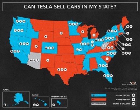 Mapa Tesla-EEUU
