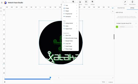 時計のさまざまな要素が背景画像に追加され、ベースとして機能します。
