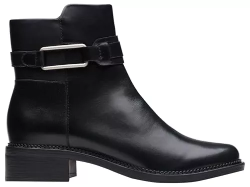 Clarks Maye Bella, Botas de Moda Mujer, Piel Negra, 38 EU