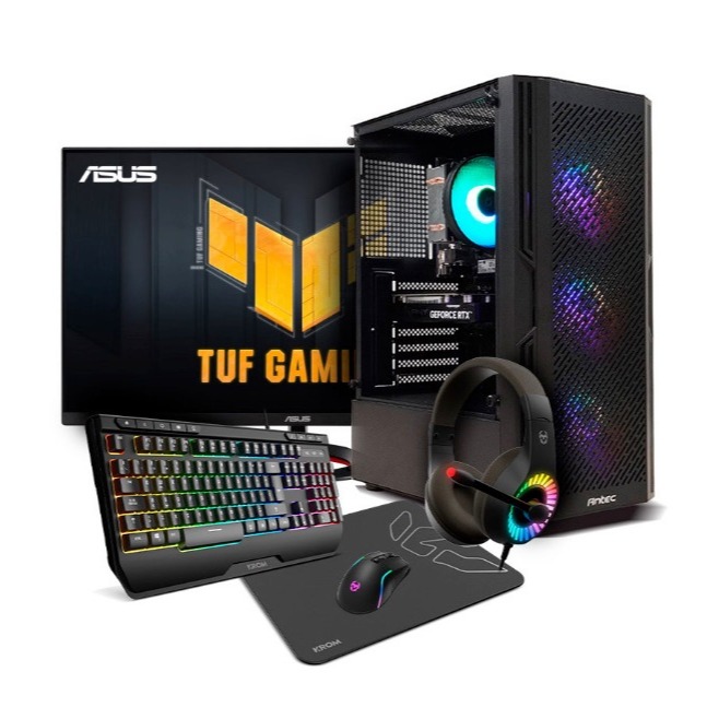 PC NEO Gaming Ryzen 5 5500 RTX 5060 SSD 1TB 16GB + Monitor + Periféricos