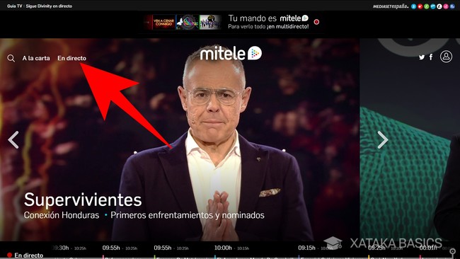 Mitele: cómo ver un programa concreto en directo o diferido