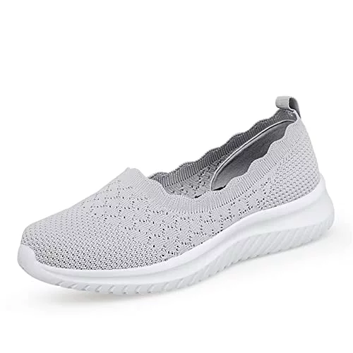 Mujer Zapatillas Deportes Resistentes al Desgaste Fitness Walking Training Shoes Zapatillas Deportivas Casual Sneakers,Gris,42EU