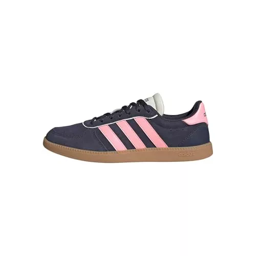 adidas Mujer BREAKNET Sleek Shoes, Shadow Navy/Pink Spark/Off White, 38 EU