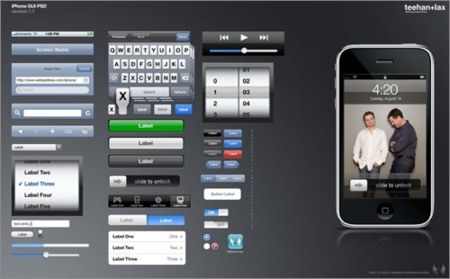 Plantilla de la GUI del iPhone e iPod Touch en Photoshop