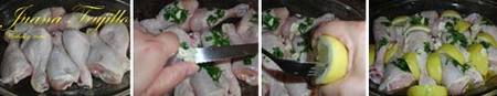 Preparación de los muslos de pollo asados al limón