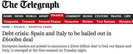 España necesitará un segundo rescate, según The Telegraph
