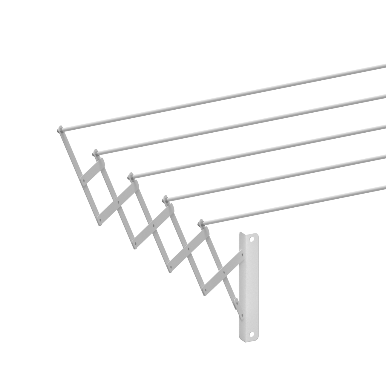 Tendedero de pared extensible con 5 barras, 9 metros de tendido