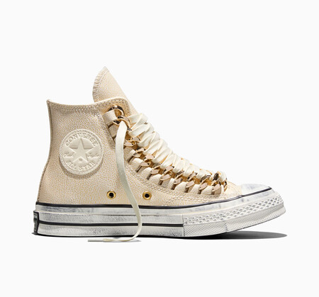 Nuevas Zapatillas Converse Elegantes Estilosas Chic Bonitas Beige Doradas Deportivas Tendencia