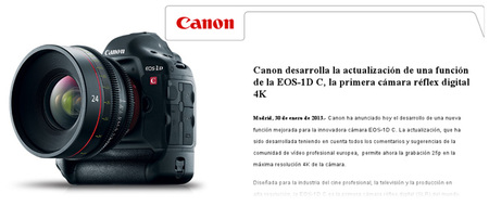 Canon EOS-1D C, ahora con grabación 4K a 25fps mediante actualización de firmware