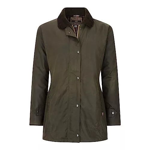 Walker and Hawkes - Chaqueta Victoria de Cera para Mujer - Verde Oliva - EU 46 (UK 18)