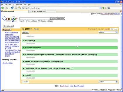 Capturas de Google Notebook