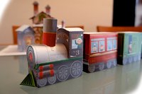 El tren de los elfos de Papá Noel para imprimir y montar