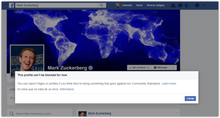 En Facebook puedes bloquear a cualquiera, pero no a Mark Zuckerberg ni a Priscilla Chan