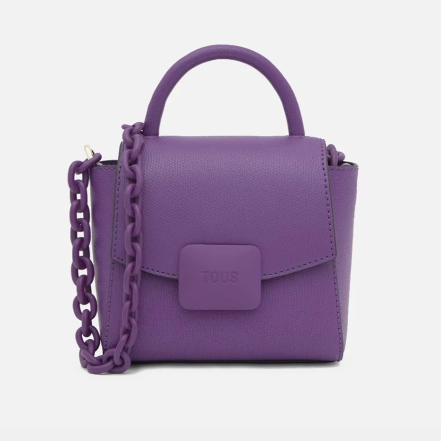 Mini bolso bandolera con asa de color morado de la colección Tous Lucia
