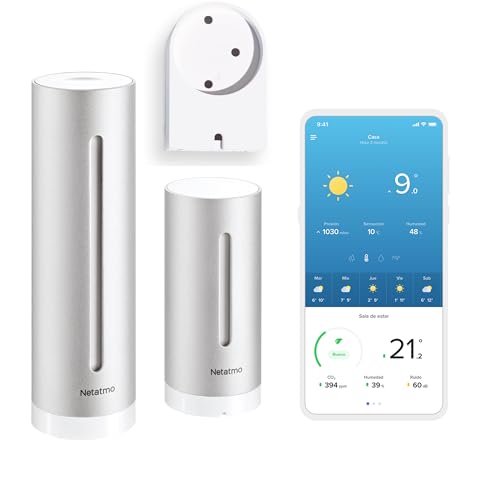 Netatmo Wifi Interior Wireless Meteorological Station, with wall, thermometer, hygrometer, soundometer, air quality, compatible with Amazon Alexa, Apple and Google, NWS-AMZ