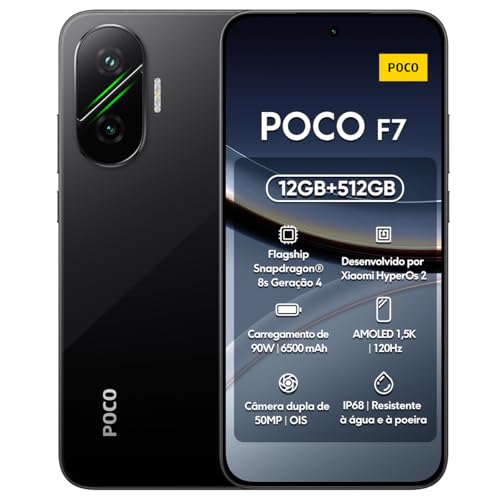 XIAOMI POCO F7 - Smartphone de 12+256GB, Cámara Sony de 50 MP con OIS, Pantalla AMOLED de 6,83'' 1.5K a 120Hz, Snapdragon 8s Gen 4, Hypercharge 90W, Cargador no Incluido, Blanco (Versión ES)