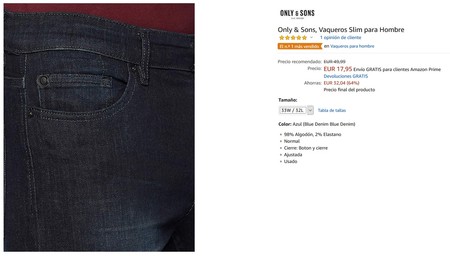 Pantalón vaquero slim fit Largo 34 Only \u0026 Sons - Venca - 015744