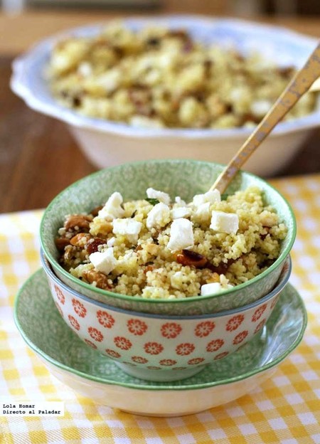 Tabule con frutos secos y feta. Receta